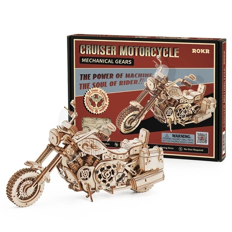 Cruiser Motorcycle DIY Wooden Model 420 Pcs Building Block Kits Funny Toys Gifts For Children Adults™️