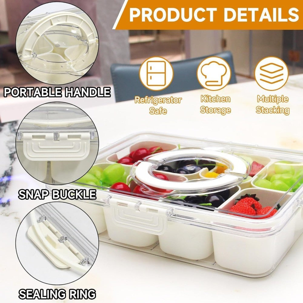 Plastic Food Storage Lunch Box With Lid (Pack of 2)