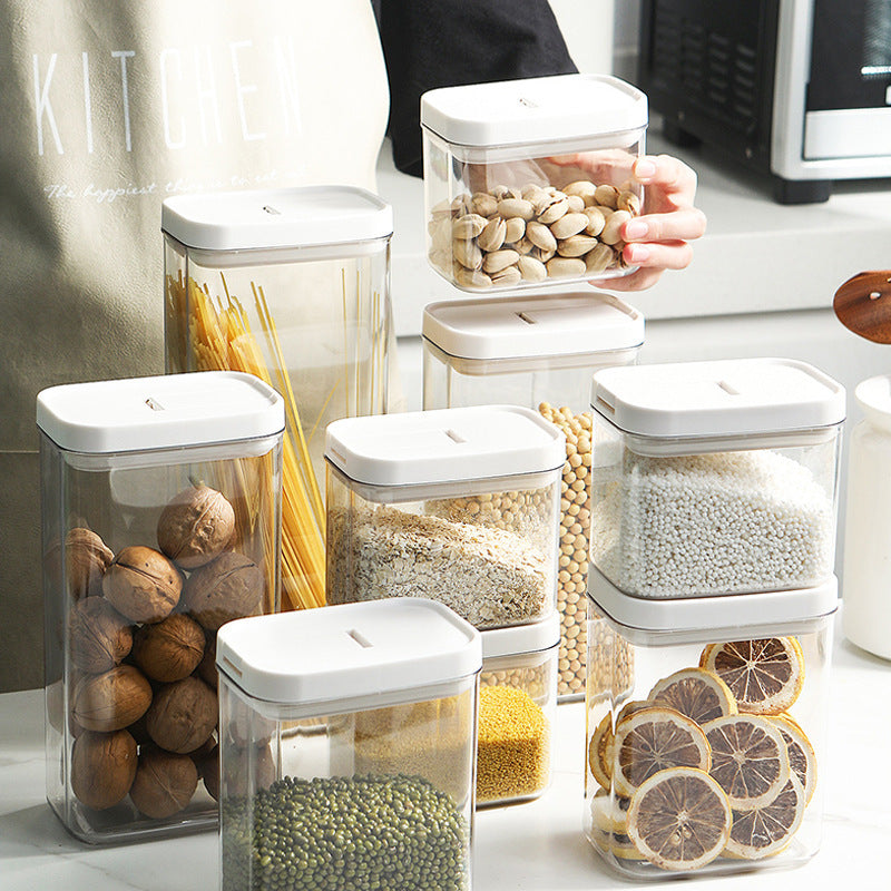 Transparent Airtight Jar Storage Box Square Pasta Storage Jar