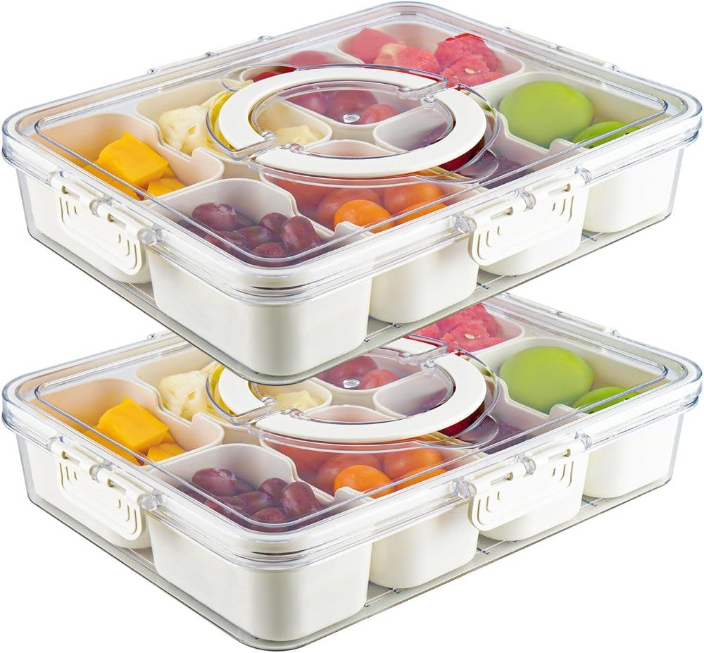 Plastic Food Storage Lunch Box With Lid (Pack of 2)